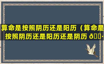 算命是按照阴历还是阳历（算命是按照阴历还是阳历还是阴历 🌷 ）